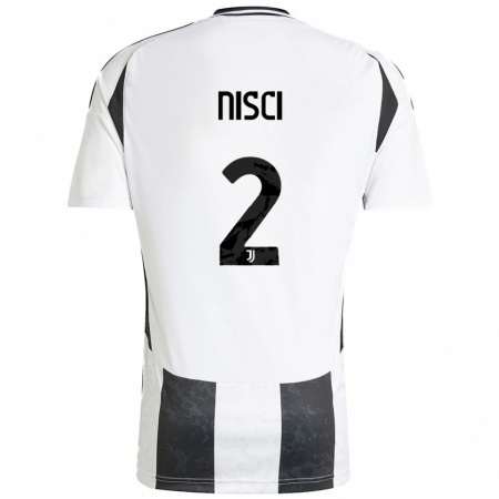 Kandiny Enfant Maillot Alessandro Nisci #2 Blanc Noir Tenues Domicile 2024/25 T-Shirt