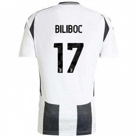 Kandiny Enfant Maillot Lorenzo Biliboc #17 Blanc Noir Tenues Domicile 2024/25 T-Shirt