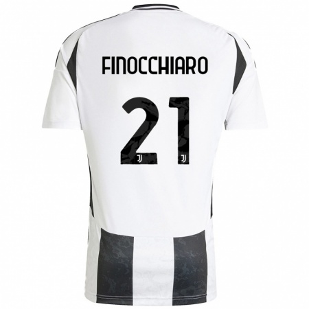 Kandiny Enfant Maillot Gabriele Finocchiaro #21 Blanc Noir Tenues Domicile 2024/25 T-Shirt