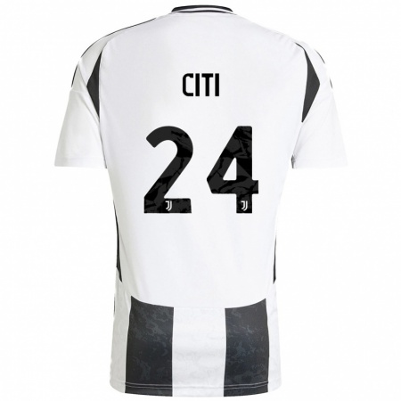 Kandiny Enfant Maillot Alessandro Citi #24 Blanc Noir Tenues Domicile 2024/25 T-Shirt