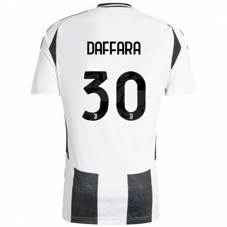 Kandiny Enfant Maillot Giovanni Daffara #30 Blanc Noir Tenues Domicile 2024/25 T-Shirt