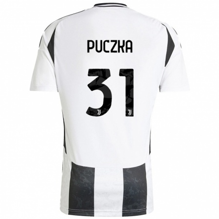 Kandiny Enfant Maillot David Puczka #31 Blanc Noir Tenues Domicile 2024/25 T-Shirt