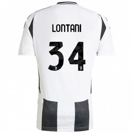 Kandiny Enfant Maillot Matteo Lontani #34 Blanc Noir Tenues Domicile 2024/25 T-Shirt