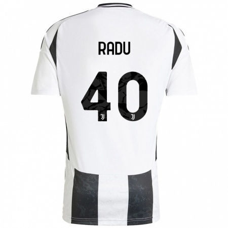 Kandiny Enfant Maillot Riccardo Radu #40 Blanc Noir Tenues Domicile 2024/25 T-Shirt