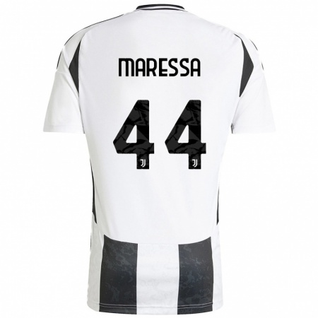 Kandiny Enfant Maillot Tommaso Maressa #44 Blanc Noir Tenues Domicile 2024/25 T-Shirt