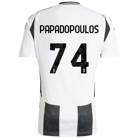 Kandiny Enfant Maillot Christos Papadopoulos #74 Blanc Noir Tenues Domicile 2024/25 T-Shirt