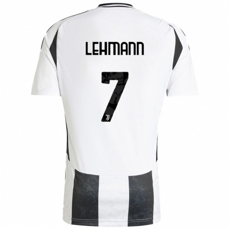 Kandiny Enfant Maillot Alisha Lehmann #7 Blanc Noir Tenues Domicile 2024/25 T-Shirt