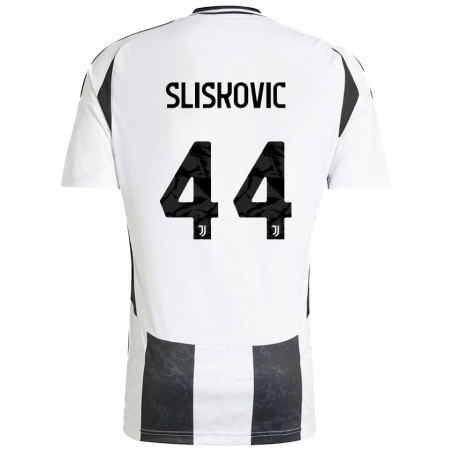 Kandiny Enfant Maillot Gloria Slišković #44 Blanc Noir Tenues Domicile 2024/25 T-Shirt