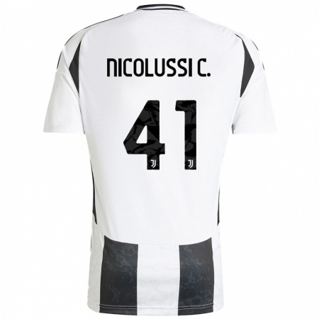 Kandiny Enfant Maillot Hans Nicolussi Caviglia #41 Blanc Noir Tenues Domicile 2024/25 T-Shirt