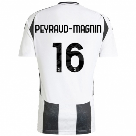 Kandiny Enfant Maillot Pauline Peyraud-Magnin #16 Blanc Noir Tenues Domicile 2024/25 T-Shirt