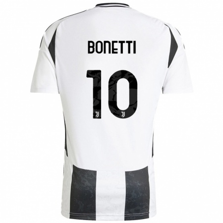 Kandiny Enfant Maillot Andrea Bonetti #10 Blanc Noir Tenues Domicile 2024/25 T-Shirt