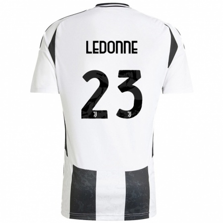 Kandiny Enfant Maillot Nicolo Ledonne #23 Blanc Noir Tenues Domicile 2024/25 T-Shirt