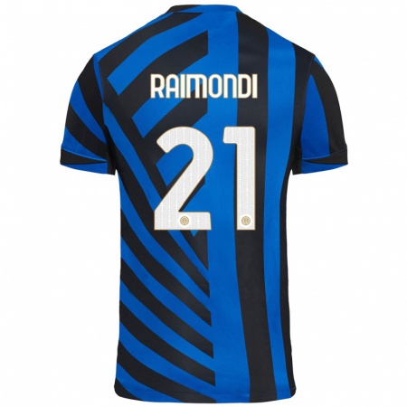 Kandiny Enfant Maillot Paolo Raimondi #21 Bleu Noir Tenues Domicile 2024/25 T-Shirt