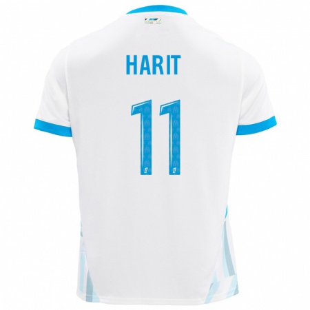 Kandiny Enfant Maillot Amine Harit #11 Blanc Bleu Ciel Tenues Domicile 2024/25 T-Shirt