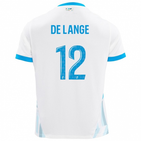 Kandiny Enfant Maillot Jeffrey De Lange #12 Blanc Bleu Ciel Tenues Domicile 2024/25 T-Shirt