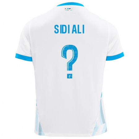 Kandiny Enfant Maillot Sofiane Sidi Ali #0 Blanc Bleu Ciel Tenues Domicile 2024/25 T-Shirt