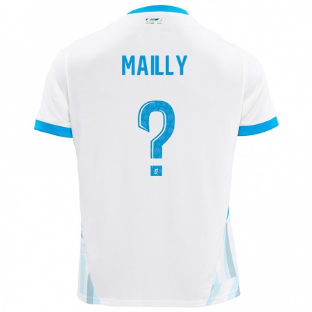 Kandiny Enfant Maillot Evan Mailly #0 Blanc Bleu Ciel Tenues Domicile 2024/25 T-Shirt