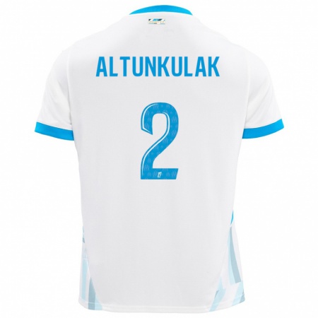 Kandiny Enfant Maillot Selen Altunkulak #2 Blanc Bleu Ciel Tenues Domicile 2024/25 T-Shirt