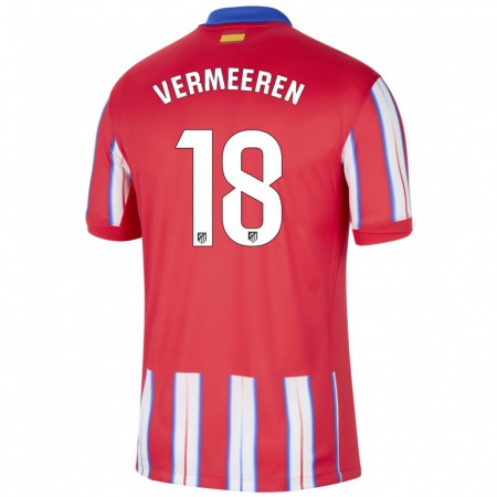 Kandiny Enfant Maillot Arthur Vermeeren #18 Rouge Blanc Bleu Tenues Domicile 2024/25 T-Shirt