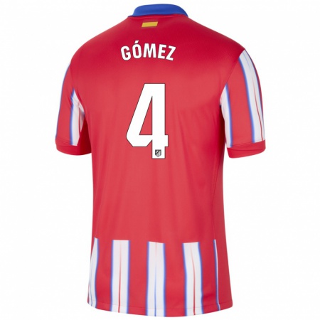 Kandiny Enfant Maillot Mariano Gómez #4 Rouge Blanc Bleu Tenues Domicile 2024/25 T-Shirt