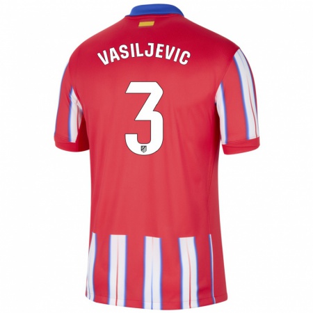 Kandiny Enfant Maillot Ivan Vasiljevic #3 Rouge Blanc Bleu Tenues Domicile 2024/25 T-Shirt