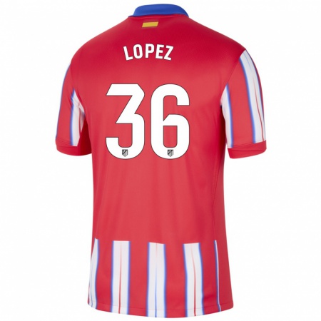 Kandiny Enfant Maillot David Lopez #36 Rouge Blanc Bleu Tenues Domicile 2024/25 T-Shirt