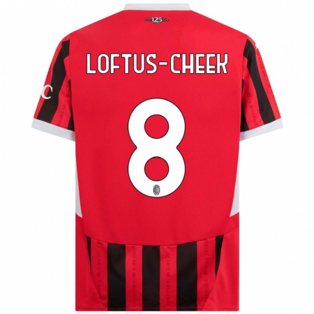 Kandiny Enfant Maillot Ruben Loftus-Cheek #8 Rouge Noir Tenues Domicile 2024/25 T-Shirt