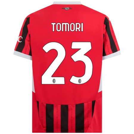 Kandiny Enfant Maillot Fikayo Tomori #23 Rouge Noir Tenues Domicile 2024/25 T-Shirt