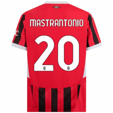 Kandiny Enfant Maillot Davide Mastrantonio #20 Rouge Noir Tenues Domicile 2024/25 T-Shirt