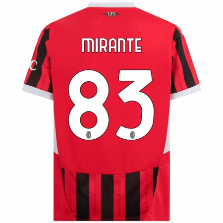 Kandiny Enfant Maillot Antonio Mirante #83 Rouge Noir Tenues Domicile 2024/25 T-Shirt