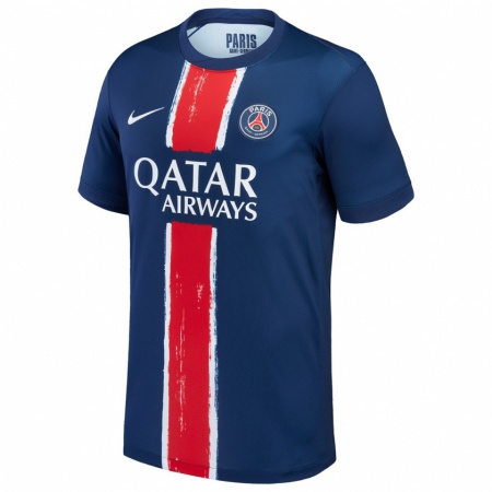 Kandiny Enfant Maillot Nuno Mendes #25 Bleu Marine Blanc Tenues Domicile 2024/25 T-Shirt