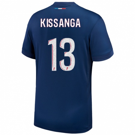 Kandiny Enfant Maillot Hugo Kissanga #13 Bleu Marine Blanc Tenues Domicile 2024/25 T-Shirt