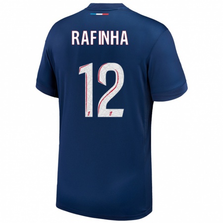 Kandiny Enfant Maillot Rafinha #12 Bleu Marine Blanc Tenues Domicile 2024/25 T-Shirt