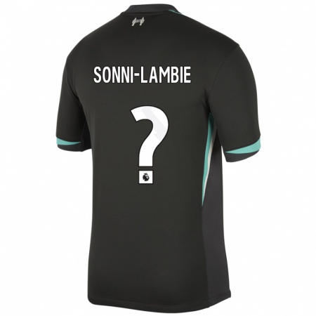 Kandiny Enfant Maillot Joshua Sonni-Lambie #0 Noir Anthracite Blanc Tenues Extérieur 2024/25 T-Shirt