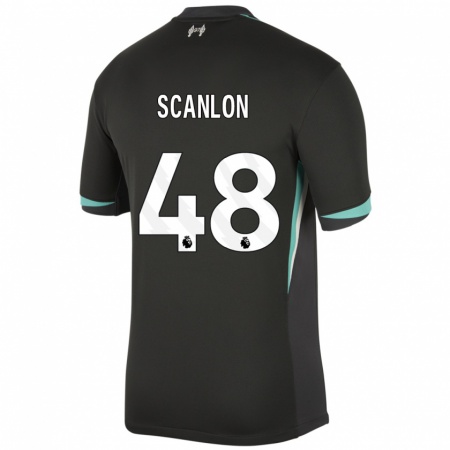 Kandiny Enfant Maillot Calum Scanlon #48 Noir Anthracite Blanc Tenues Extérieur 2024/25 T-Shirt