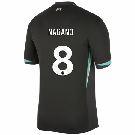 Kandiny Enfant Maillot Fūka Nagano #8 Noir Anthracite Blanc Tenues Extérieur 2024/25 T-Shirt