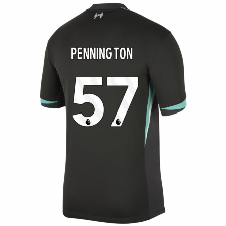 Kandiny Enfant Maillot Cody Pennington #57 Noir Anthracite Blanc Tenues Extérieur 2024/25 T-Shirt