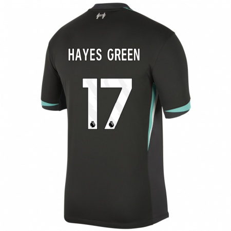 Kandiny Enfant Maillot Charlie Hayes-Green #17 Noir Anthracite Blanc Tenues Extérieur 2024/25 T-Shirt