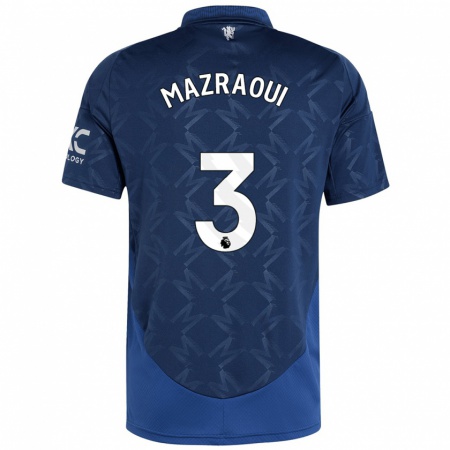 Kandiny Enfant Maillot Noussair Mazraoui #3 Indigo Tenues Extérieur 2024/25 T-Shirt