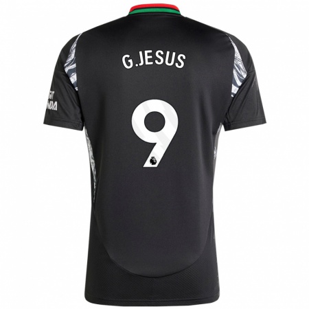 Kandiny Enfant Maillot Gabriel Jesus #9 Noir Tenues Extérieur 2024/25 T-Shirt