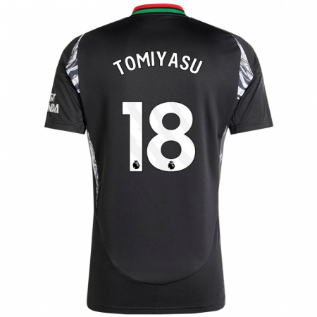 Kandiny Enfant Maillot Takehiro Tomiyasu #18 Noir Tenues Extérieur 2024/25 T-Shirt