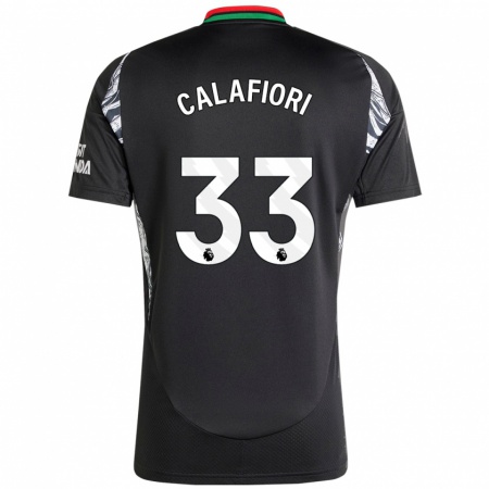 Kandiny Enfant Maillot Riccardo Calafiori #33 Noir Tenues Extérieur 2024/25 T-Shirt