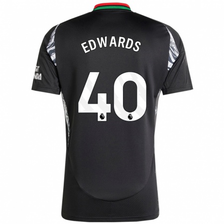 Kandiny Enfant Maillot Khayon Edwards #40 Noir Tenues Extérieur 2024/25 T-Shirt