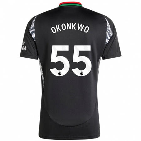 Kandiny Enfant Maillot Brian Okonkwo #55 Noir Tenues Extérieur 2024/25 T-Shirt