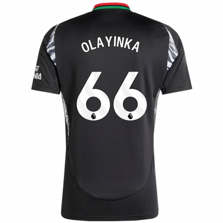 Kandiny Enfant Maillot James Olayinka #66 Noir Tenues Extérieur 2024/25 T-Shirt