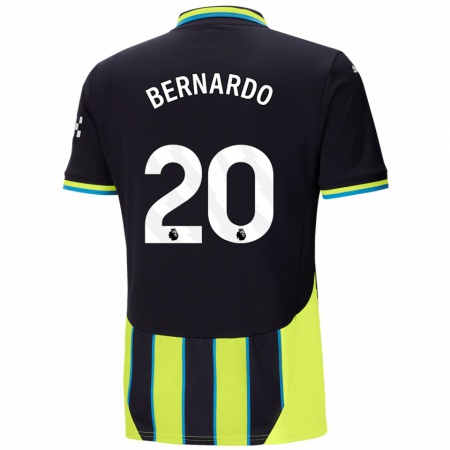 Kandiny Enfant Maillot Bernardo Silva #20 Bleu Jaune Tenues Extérieur 2024/25 T-Shirt