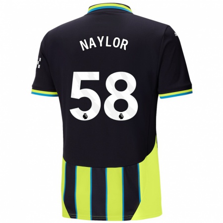 Kandiny Enfant Maillot Seb Naylor #58 Bleu Jaune Tenues Extérieur 2024/25 T-Shirt