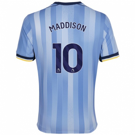 Kandiny Enfant Maillot James Maddison #10 Bleu Clair Tenues Extérieur 2024/25 T-Shirt