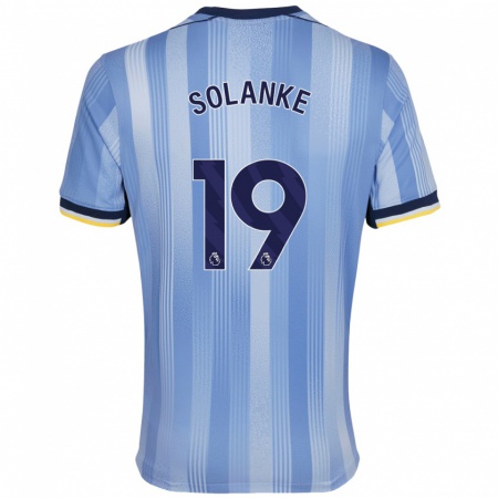 Kandiny Enfant Maillot Dominic Solanke #19 Bleu Clair Tenues Extérieur 2024/25 T-Shirt