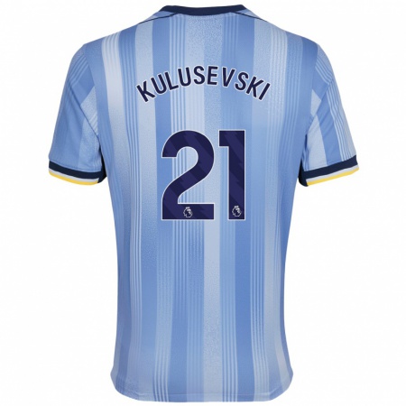 Kandiny Enfant Maillot Dejan Kulusevski #21 Bleu Clair Tenues Extérieur 2024/25 T-Shirt